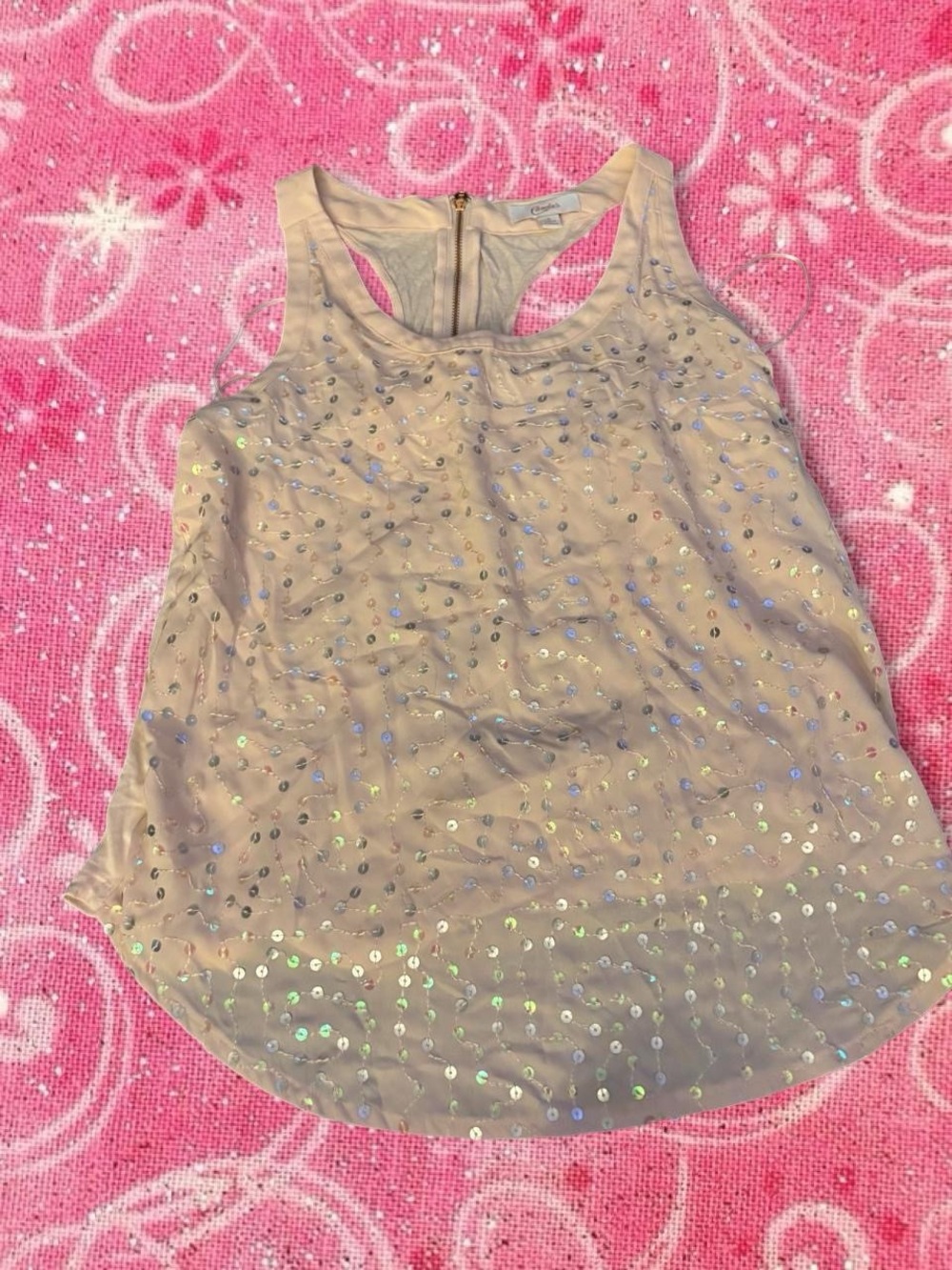 Candie's pink Sequin Racerback Tank